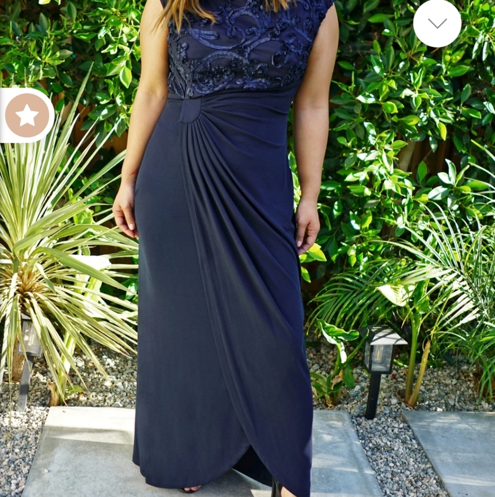 LISA FLOOR LENGTH SOUTACHE SLEEVELESS DRESS